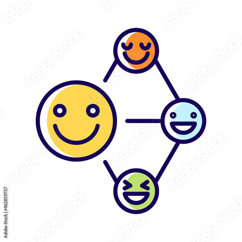 Networking talent RGB color icon. Build relationship ability. Communication and cooperation aptitude. Empathy and listening skills. Isolated vector illustration. Simple filled line drawing