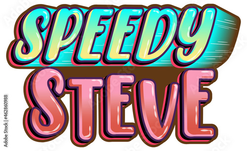 Bilde på lerret Speedy Steve word logo on white background