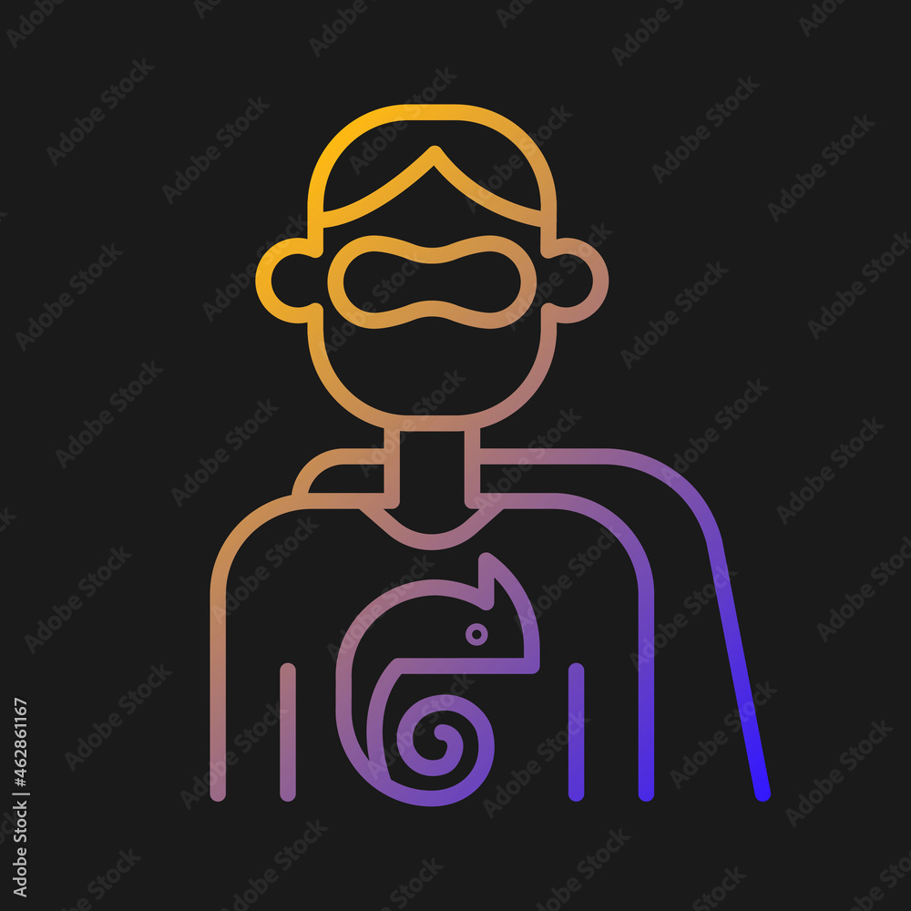 Adaptability gradient vector icon for dark theme. Ability to handle change. Flexibility, adaptation. Learn, transform. Thin line color symbol. Modern style pictogram. Vector isolated outline drawing Adaptability gradient vector icon for dark theme. Ability to handle change. Flexibility, adaptation. Learn, transform. Thin line color symbol. Modern style pictogram. Vector isolated outline drawing