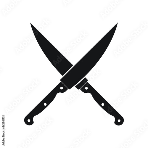 The crossed knives icon. Knife and chef, kitchen symbol. Flat illustration