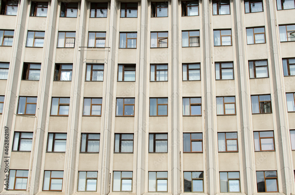 View of the facade of building with a lot of windows