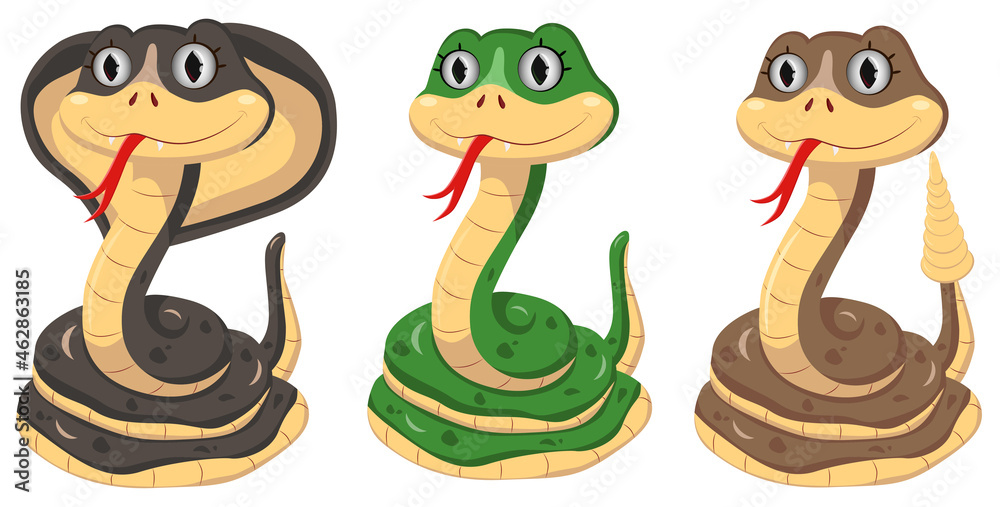 snake silhouette. three different snake. danderous animals snake silhouette. three different snake. danderous animals