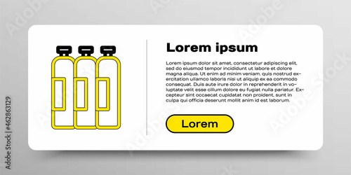 Line Industrial gas cylinder tank for all inert and mixed inert gases icon isolated on white background. Colorful outline concept. Vector