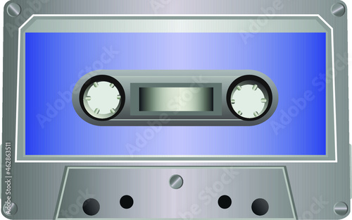 audio tape on white background
