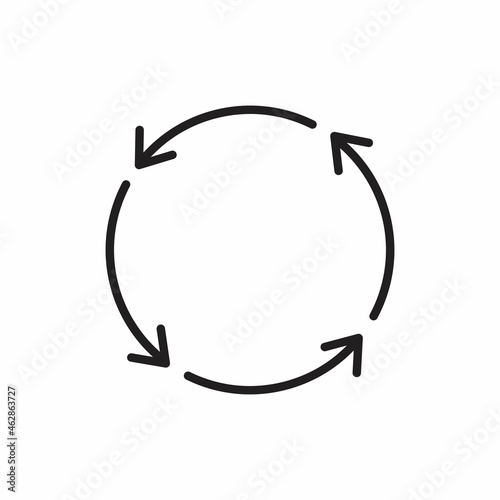 Recycling line icon. Recycle and refresh, rotation symbol.