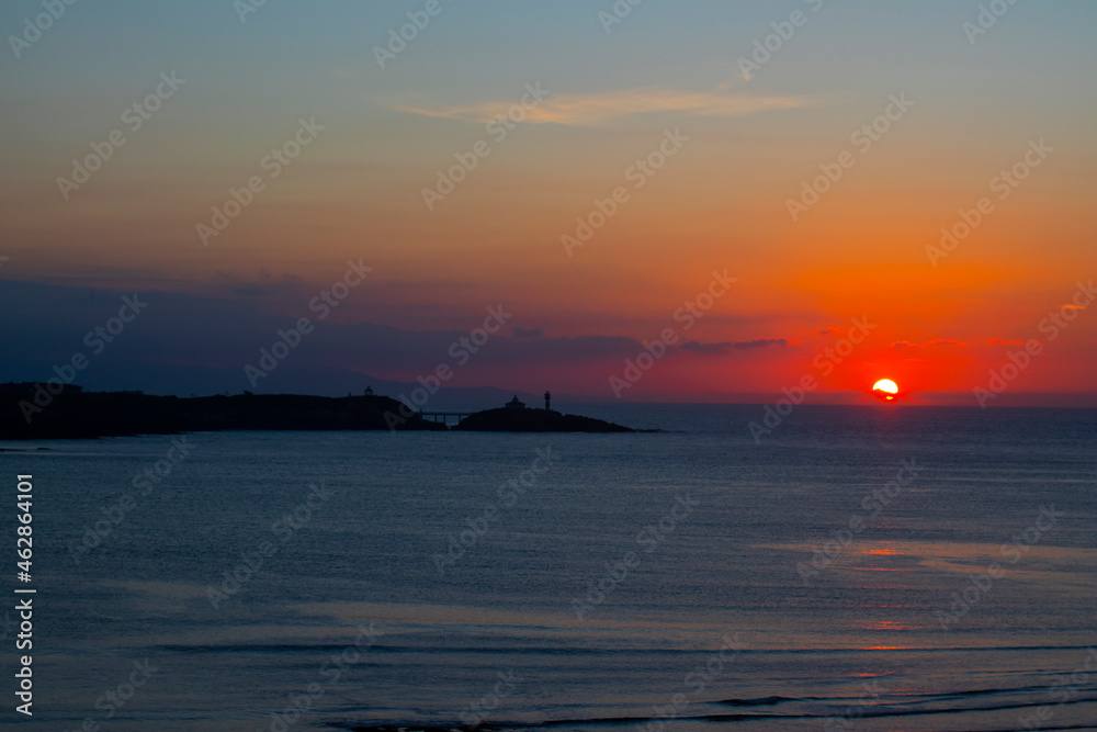 Sunset on Pancha Island in Ribadeo Galicia