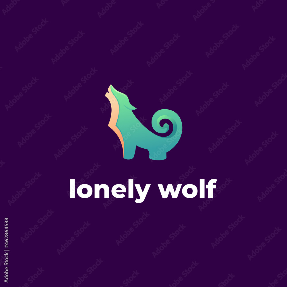 lonely wolf logo vector template lonely wolf logo vector template