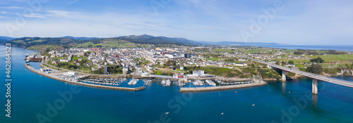 Panoramic aerial view of Ribadeo port in Lugo Galicia photo