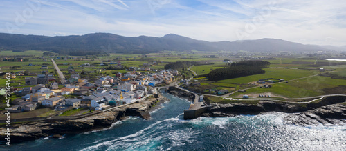 Panoramic aerial view of Rinlo in Ribadeo Lugo