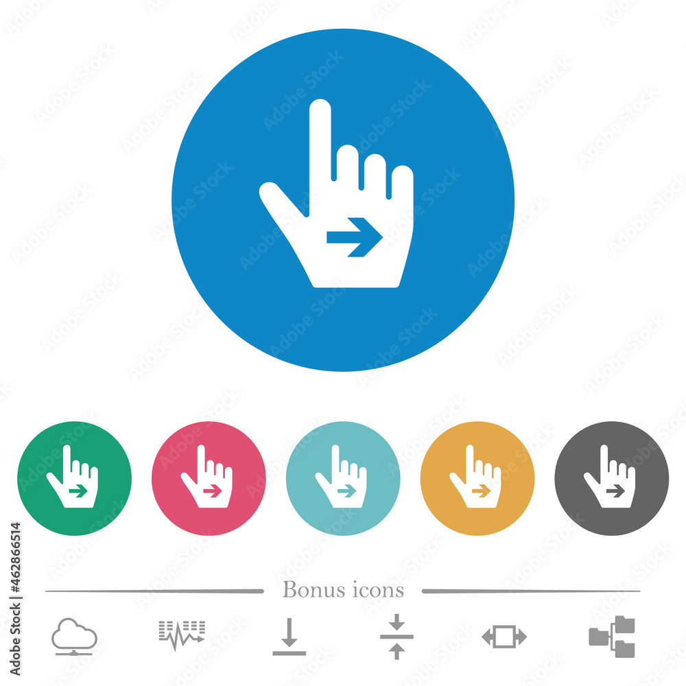 Hand cursor right solid flat round icons Hand cursor right solid flat round icons