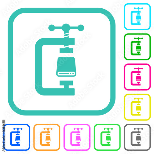Hard disk compression solid vivid colored flat icons