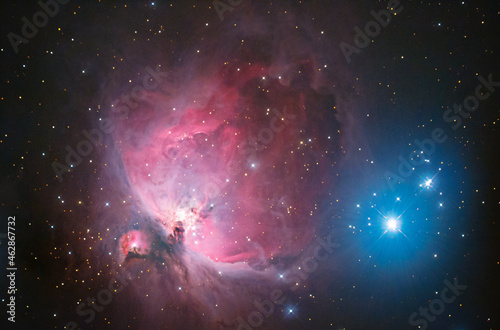 The Great nebula in Orion (M42) the centre known as Trapezium is a birthing place for new stars. photo