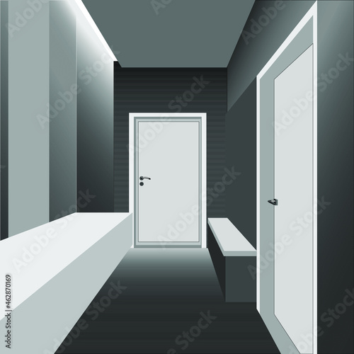 the interior design of the apartment hallway vector