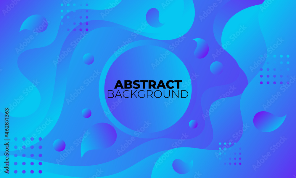 Liquid blue abstract background. Vector banner template for social media, web sites, Fluid wavy shapes. 