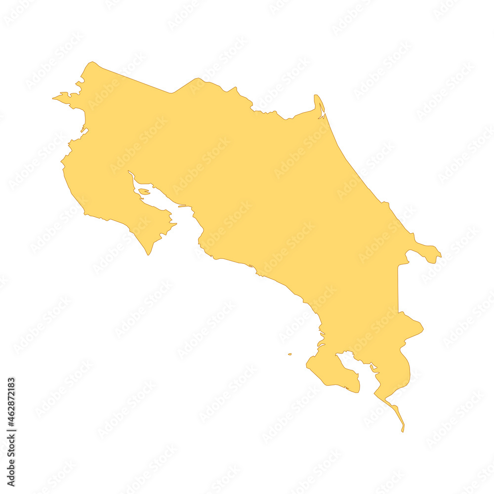 Obraz premium Costa Rica map color line element. Border of the country.
