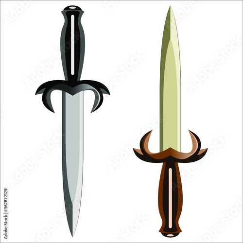 old iron daggers on a white background vector