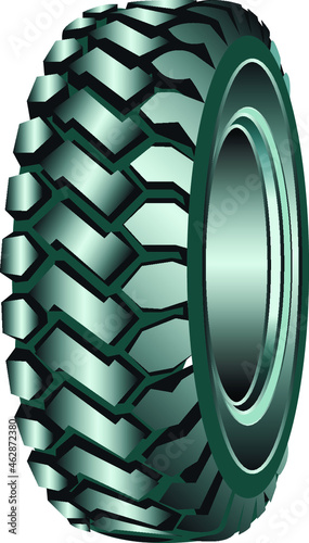 a rubber tire from the wheel on white background