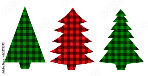 Christmas tree buffalo plaid vector illustration