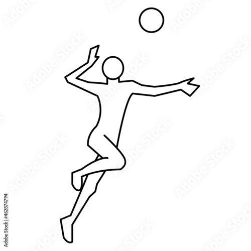 volley ball player outline design minimalism