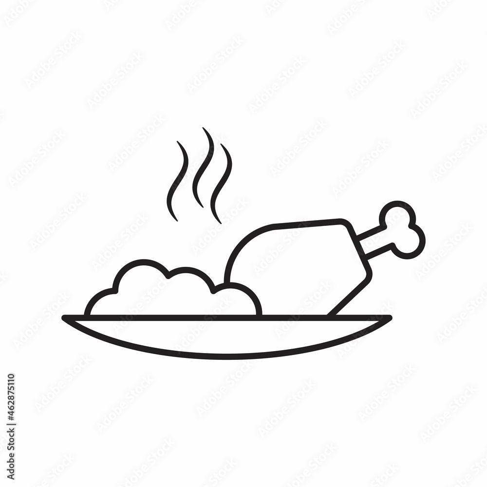 Chicken, leg icon. Simple line, outline illustration elements of public catering icon Chicken, leg icon. Simple line, outline illustration elements of public catering icon