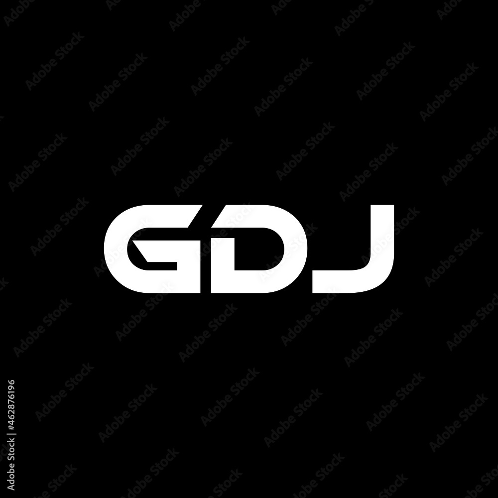 GDJ letter logo design with black background in illustrator, vector logo modern alphabet font overlap style. calligraphy designs for logo, Poster, Invitation, etc.