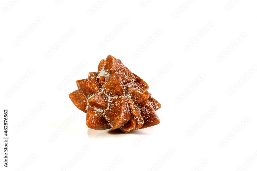 Macro mineral stone Ikaite on a white background Macro mineral stone Ikaite on a white background