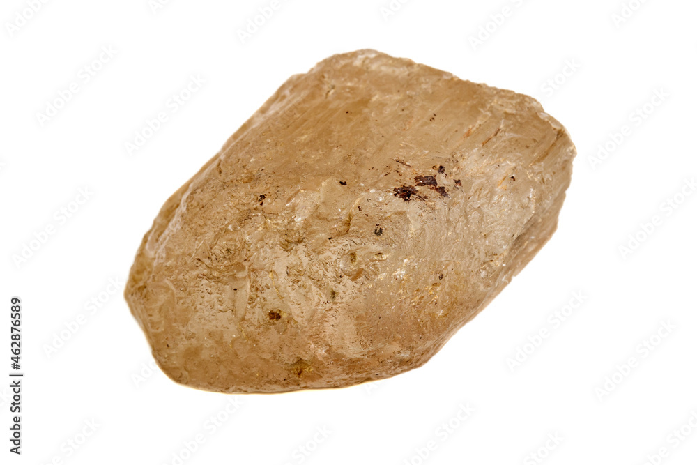 Macro mineral stone Topaz on a white background