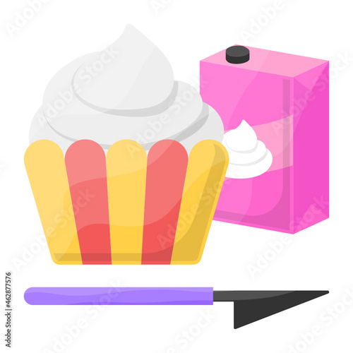 cake decorating Concept, Decorative arts Vector Color Icon Design, Hobby Symbol, Leisure time Activity Sign, Hobbyists and Handicraft Stock Illustration