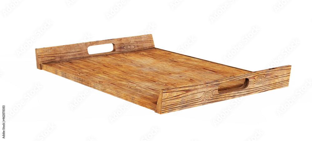 3D render of a beautiful empty wooden coffee table tray for products overlay mockup, template on background with morning sunlight. Backdrop, Earth tone, Natural, Organic, Tea break 3D render of a beautiful empty wooden coffee table tray for products overlay mockup, template on background with morning sunlight. Backdrop, Earth tone, Natural, Organic, Tea break