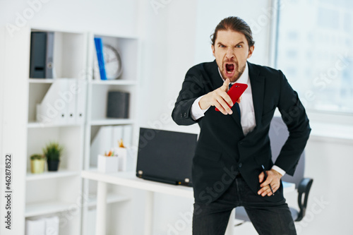 businessman in the office with documents technologies