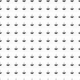 Square seamless background pattern from geometric shapes. The pattern is evenly filled with big black rowan berrys. Vector illustration on white background