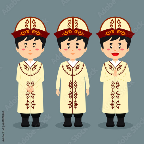 Kyrgyzstan  haracter with Various Expression