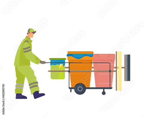 Streets Cleaning Flat Illustration