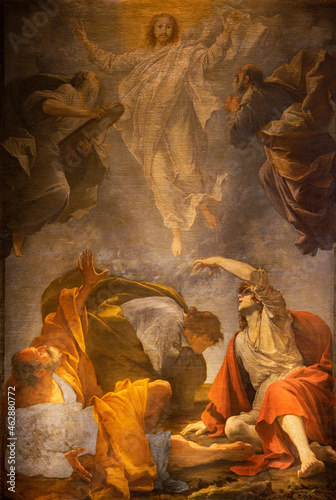 Fotografie ROME, ITALY - AUGUST 31, 2021: The painting of Transfiguration in the church Santa Maria della Concezione dei Cappuccini by Mario Balassi (1604 - 1667)
