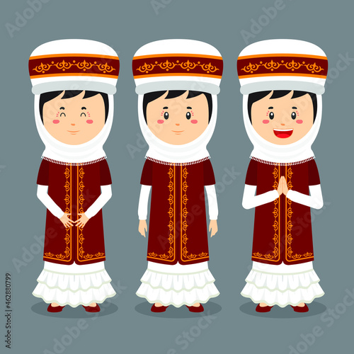 Kyrgyzstan  haracter with Various Expression