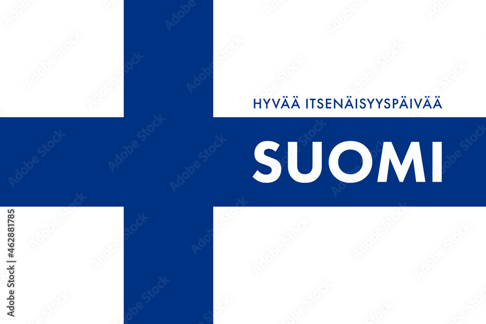 Fototapeta premium Independence day of Finland. (Finish: Hyvää Itsenäisyyspäivää, Suomi. Translation: Happy Independence Day, Finand.) December 6. Background, poster, card, wallpaper, banner