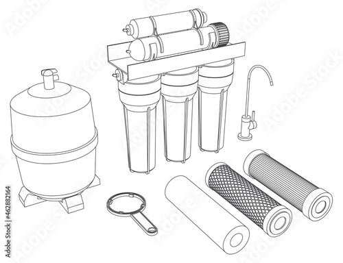 Vector drink water filter, reverse osmosis home system