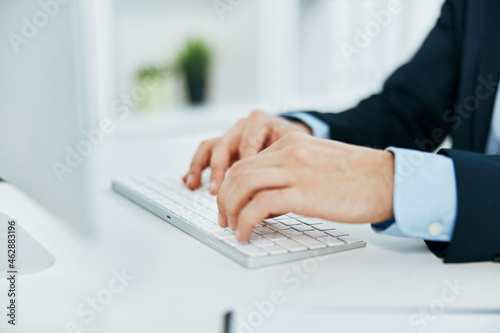 desktop and computer keyboard business work