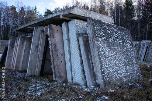 Reinforced concrete slabs for the construction of a residential building.