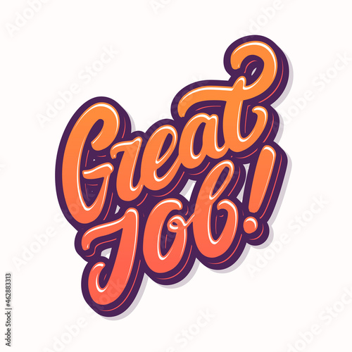 Great Job. Vector handwritten lettering.