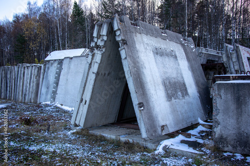 Reinforced concrete slabs for the construction of a residential building.