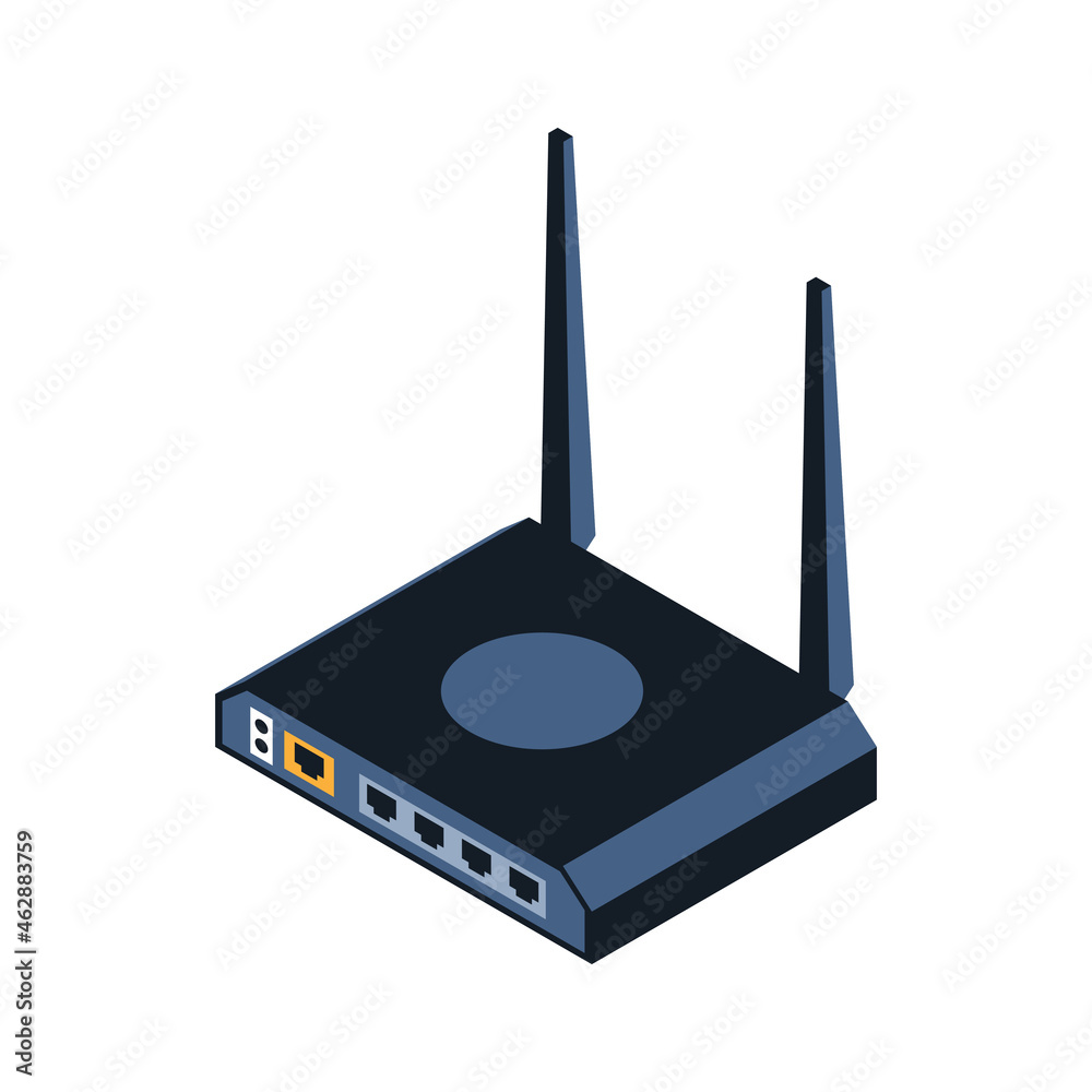 Fototapeta premium Router Isometric Icon