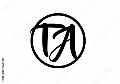 Initial letter TA in circle shape photo