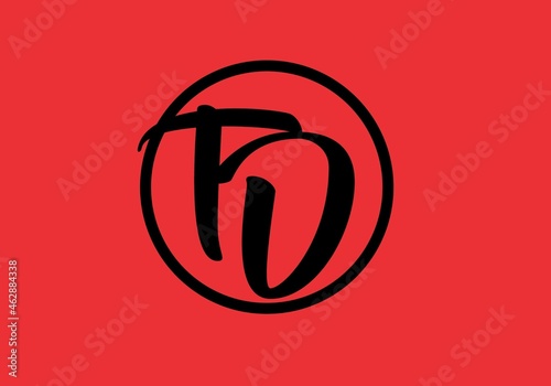 Initial letter TD in circle shape photo