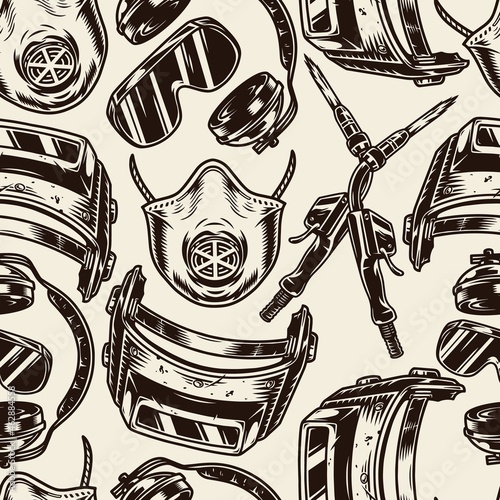 Manual worker equipment seamless pattern