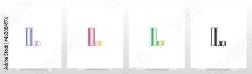 Sound Wave Lines Letter Logo Design L
