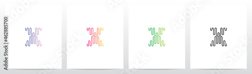 Sound Wave Lines Letter Logo Design X