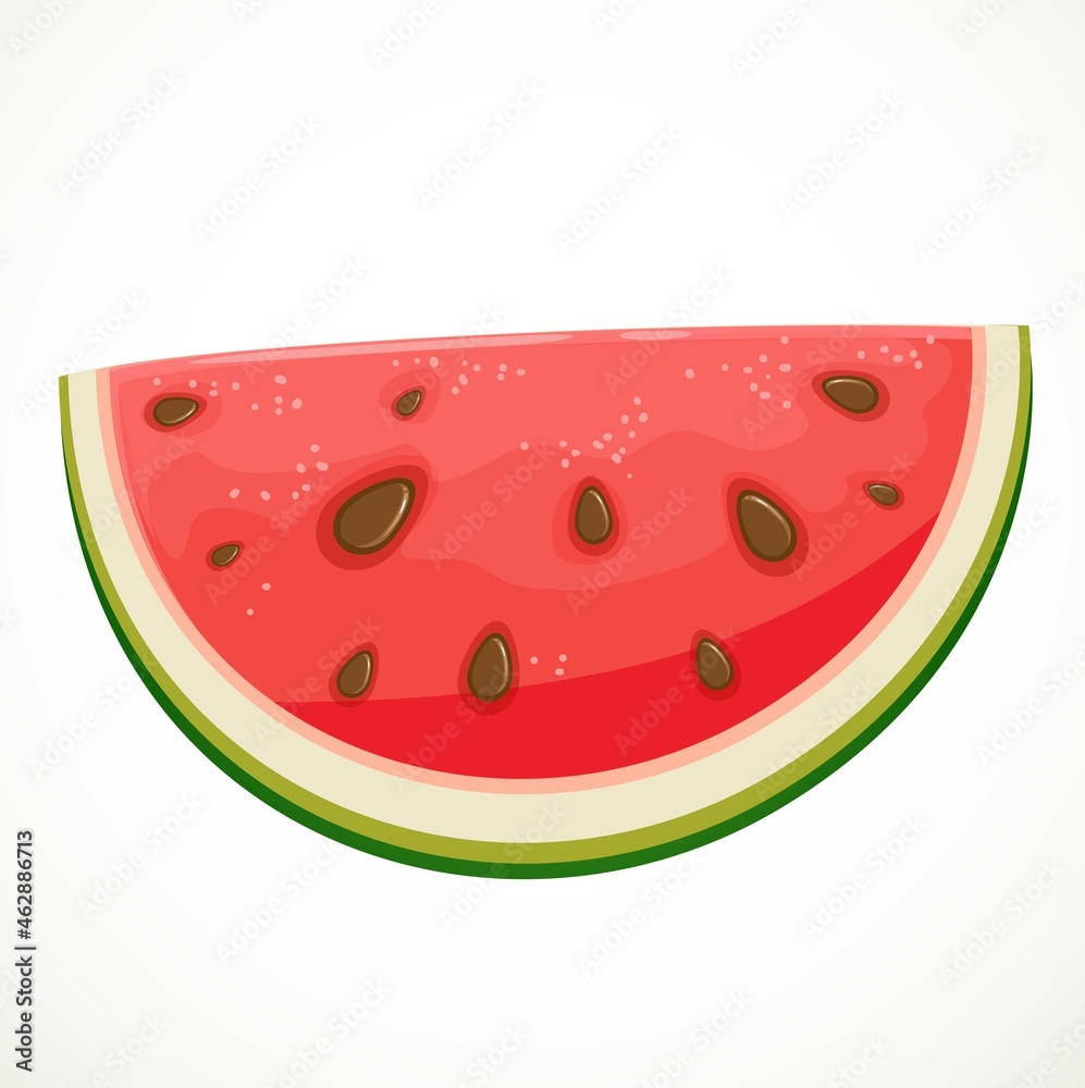 Big slice of juicy red watermelon with seeds isolated on a white background Big slice of juicy red watermelon with seeds isolated on a white background