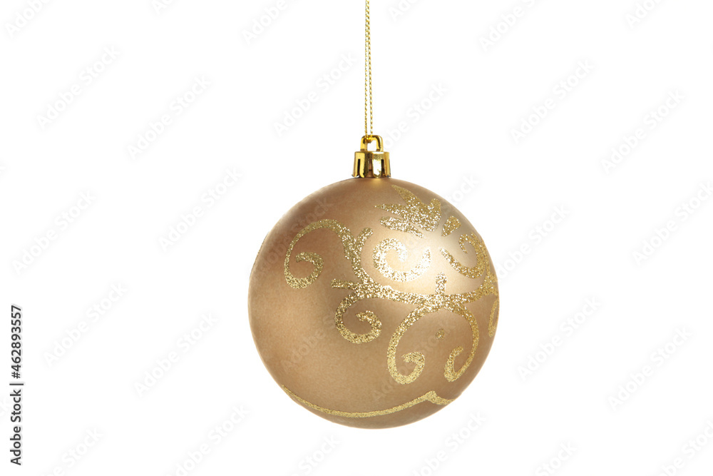 Christmas golden ball isolated on white background Christmas golden ball isolated on white background