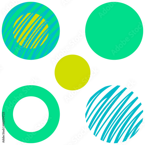 Circular thick bordered round vector graphic in bright mint green and turquoise with piped zigzag turquoise drizzle part of a candy inspired series. Layered SVG design suitable for use as cut file.